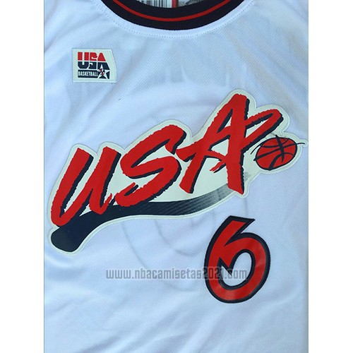Camiseta USA 1996 Anfernee Hardaway #6 Blanco